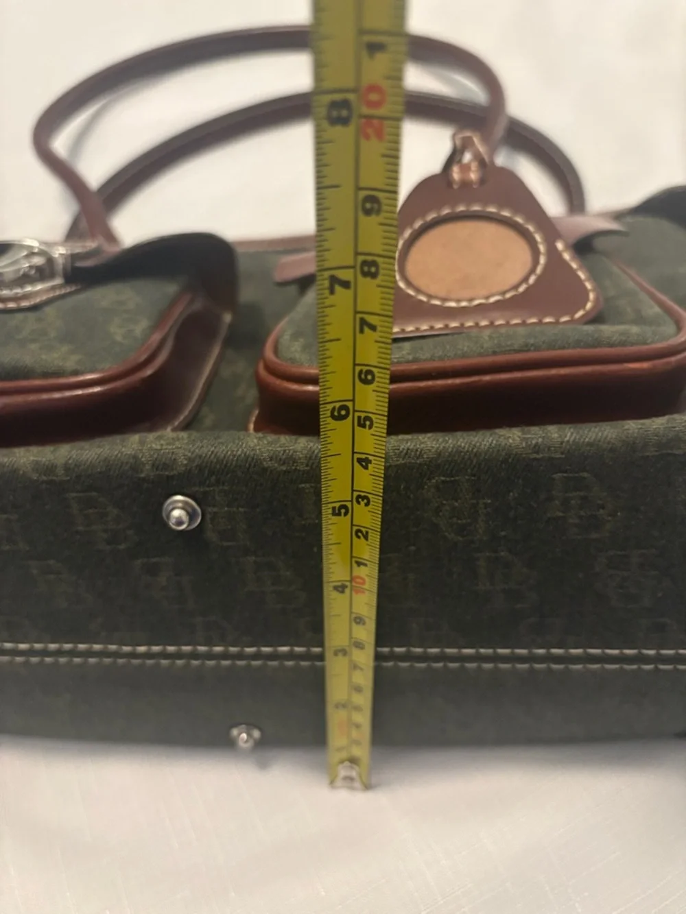 VTG Dooney & Bourke Rich Avocado Double Pocket Satchel & wallet leather trim - Picture 12 of 14